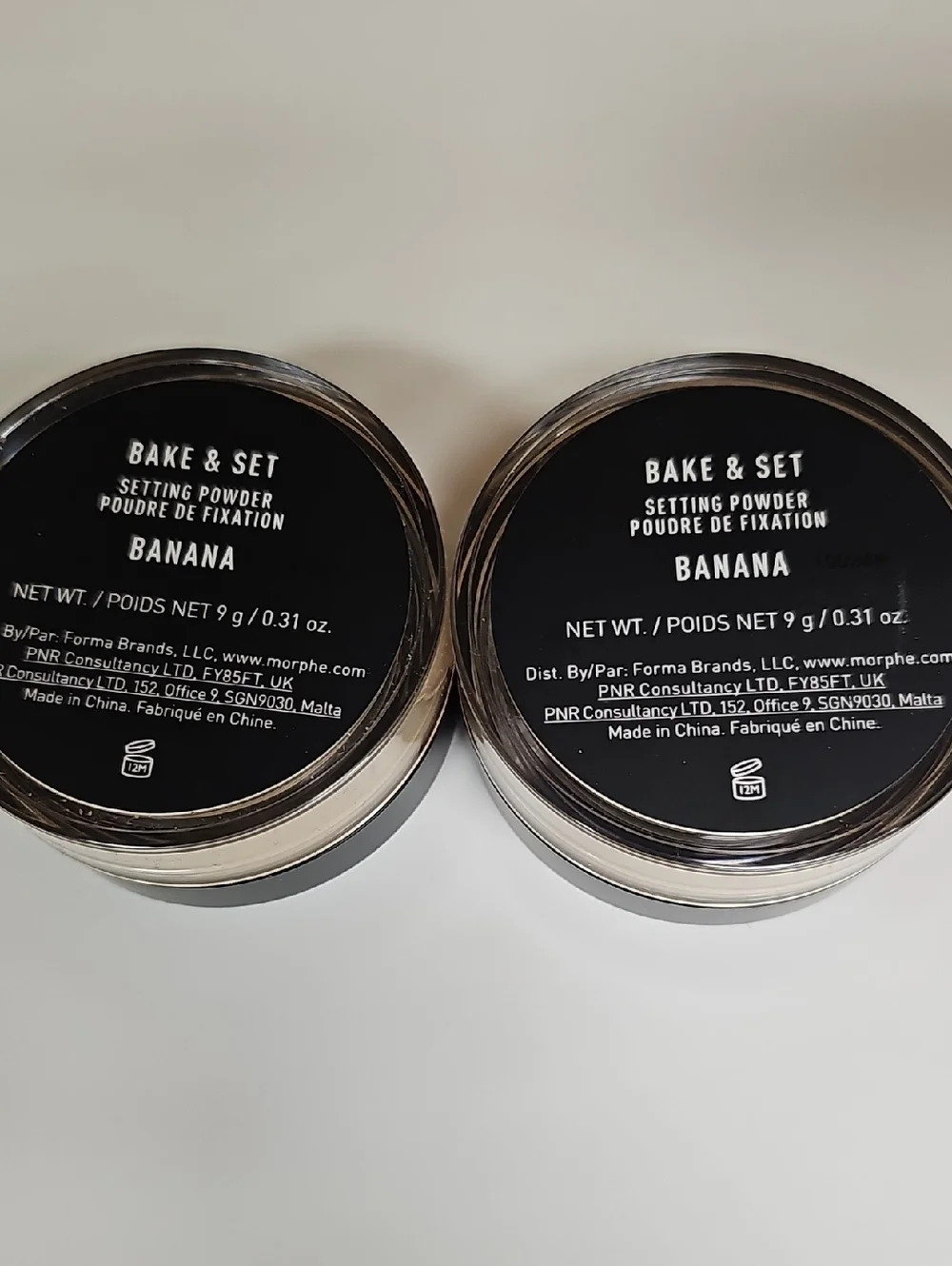 Morphe Bake & Set Powder Banana 9g LoosePowder Semi-Matte Qty2 Bundle New inBox
